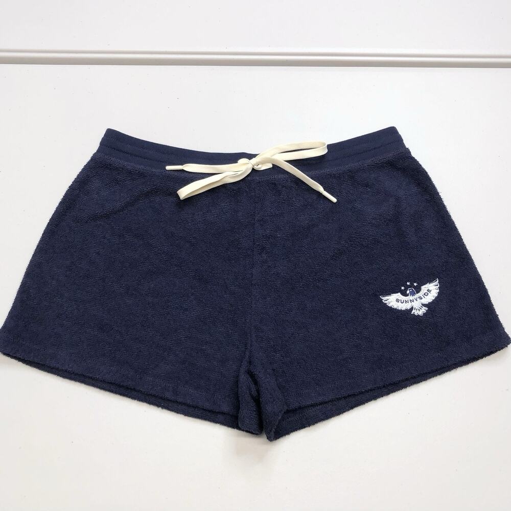Outerknown Hightide Terry Cloth Sweat Shorts Women’s Blue Organic Medium